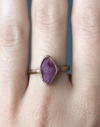 Guardian Ring - Ruby + Brass - KMJ Emilie Shapiro Jewelry - Rings