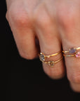 Wink Translucent Rose Cut Diamond Ring - 18k Gold - KMJ Petite Baleine Jewelry - Bridal