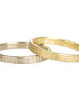 Solid gold, hand forged, crosshatch texture, 2.5 mm wide - KMJ Kate Maller Jewelry Jewelry - Bridal