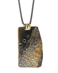 Boulder Necklace - 22k Gold, Oxidized Silver + Black Diamonds