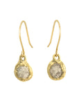 Rough Diamond Solitaire Earrings -14ky + Diamonds
