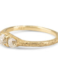 3 Stone Old Mine Cut Diamond Ring - 18k Gold + Diamonds Sz 7