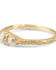 3 Stone Old Mine Cut Diamond Ring - 18k Gold + Diamonds Sz 7 - KMJ Erin Cuff Jewelry - Bridal