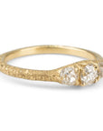 3 Stone Old Mine Cut Diamond Ring - 18k Gold + Diamonds Sz 7 - KMJ Erin Cuff Jewelry - Bridal