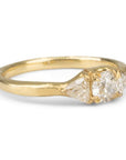 3 Stone Old European Cut Diamond Ring - 18k Gold + Diamonds - KMJ Erin Cuff Jewelry - Bridal