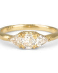 3 Stone Old European Cut Diamond Ring - 18k Gold + Diamonds - KMJ Erin Cuff Jewelry - Bridal