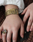 Eos Cuff - Ruby + Brass - KMJ Emilie Shapiro Jewelry - Bracelets