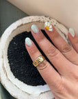 Stay Golden Band - 18k gold, Oxidized Silver, Reclaimed Brilliant Diamonds + Black Diamonds - KMJ Kate Maller Jewelry Jewelry - Bridal