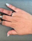 Oxidized Silver Scattered Diamond Band - 4mm, 7mm, 10mm - KMJ Kate Maller Jewelry Jewelry - Rings