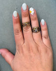 Shine On Birthstone Stackers- 18k Gold, Oxidized Silver + Ethically Sourced Colored Gemstones