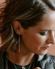 Long Light Saber Earrings - 18ky, Oxidized Silver + VS Diamonds - KMJ Kate Maller Jewelry Jewelry - Earrings