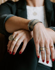 KMJ Staple Cuff - 22ky + Oxidized Silver