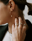 Wide Gold + Baguette Diamond Band with 14k + Diamonds - KMJ Atelier Narce Jewelry - Bridal