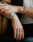 Asymmetrical Cuff - 22k Gold, Oxidized Silver + Reclaimed Diamonds - KMJ Kate Maller Jewelry Jewelry - Bracelets