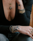 Golden In Bloom Stacking Skinny Cuff - 22ky, 18ky + VS Diamonds - KMJ Kate Maller Jewelry Jewelry - Bracelets