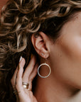 Sunshine Hoops - 18ky, Oxidized Silver + VS Diamonds - KMJ Kate Maller Jewelry Jewelry - Earrings