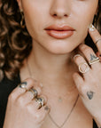 Turning Aspen Ring- 18ky Gold, 14kpw Gold, Oxidized Silver + Reclaimed Diamonds - KMJ Kate Maller Jewelry Jewelry - Rings
