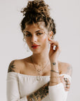 Floating Square Hoop Necklace - 22k/18k Gold, Oxidized Silver + a Reclaimed Diamond - KMJ Kate Maller Jewelry Jewelry - Necklaces
