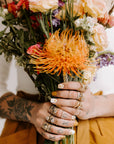 Legacy Diamond Ring - Salt + Pepper Brilliant Cut Diamond set in 14kpw Gold with a Smooth Bezel + Flush Set VS side Diamonds - KMJ Kate Maller Jewelry Jewelry - Bridal