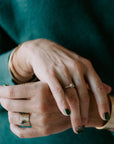 OOAK Pear Shaped Moonfire Diamond Ring + VS Accents - 18k Gold + Diamonds - KMJ Kate Maller Jewelry Jewelry - Bridal