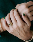 OOAK Pear Shaped Rose Cut Black Diamond Ring + Scattered VS Diamonds - 18k Gold + Diamonds - KMJ Kate Maller Jewelry Jewelry - Bridal