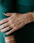 OOAK Pear Shaped Rose Cut Black Diamond Ring + Scattered VS Diamonds - 18k Gold + Diamonds - KMJ Kate Maller Jewelry Jewelry - Bridal