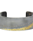Slice Diamond Cuff - 22k Gold, Oxidized Silver + Reclaimed Diamonds