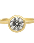 .950 ctw Natural Salt + Pepper Round Diamond - Handmade 18ky Gold Bezel Setting - KMJ Kate Maller Jewelry Jewelry - Bridal