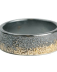 Dusted Slice Ring - 22k Gold, Oxidized Argentium Silver