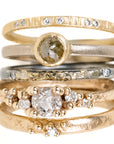 Aspen Wedding Stackers with Diamonds - 18ky Gold, 14kpw Gold + VS Diamonds