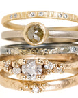 Aspen Wedding Stackers with Diamonds - 18ky Gold, 14kpw Gold + VS Diamonds - KMJ Kate Maller Jewelry Jewelry - Bridal