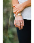 Black Moon Stackers in Skinny Width - 18ky Gold + Oxidized Silver - KMJ Kate Maller Jewelry Jewelry - Rings