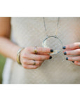 Black Moon Stackers in Skinny Width - 18ky Gold + Oxidized Silver - KMJ Kate Maller Jewelry Jewelry - Rings