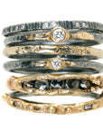 Aspen Stackers - Oxidized Silver + Reclaimed Diamonds - KMJ Kate Maller Jewelry Jewelry - Bridal
