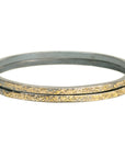 Slice Bangle - 22k Gold + Oxidized Silver