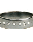 Slice Diamond Band - Oxidized Silver + Diamonds