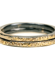 Dusted Stackers - 22k Gold, Oxidized Silver