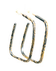 Slice Square Hoops - 22k/18k Gold + Oxidized Silver