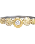 In Bloom Stacking Ring - Dusted Blooms - 22k Gold Dust, 18k Gold, Oxidized Silver + Reclaimed Diamonds - KMJ Kate Maller Jewelry Jewelry - Rings