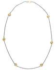 Dusted Black + Gold Sunshine Station Necklace - 22k Gold Dust, 18k Gold + Oxidized Silver