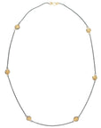 Dusted Black + Gold Sunshine Station Necklace - 22k Gold Dust, 18k Gold + Oxidized Silver - KMJ Kate Maller Jewelry Jewelry - Necklaces