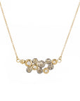 In Bloom Necklace - 22k Gold dust, 18k/14k Gold, Oxidized Silver + Reclaimed Diamonds