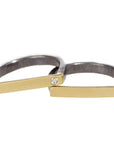 Slice Stacking Rings - 22k/18k Gold, Oxidized Silver + Reclaimed Brilliant Diamonds - KMJ Kate Maller Jewelry Jewelry - Bridal