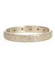 Aspen Wedding Band - 18ky Gold, 18kpw Gold + VS Diamonds