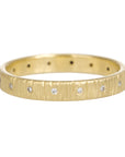 Aspen Wedding Band - 18ky Gold, 18kpw Gold + VS Diamonds