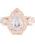 Stella Pear Ring - 14k Rose Gold + Diamonds