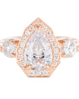 Stella Pear Ring - 14k Rose Gold + Diamonds - KMJ Joe Floro Jewelry - Rings