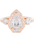 Stella Pear Ring - 14k Rose Gold + Diamonds - KMJ Joe Floro Jewelry - Rings