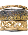 Black + Gold Dusted Band - 22k Gold + Oxidized Argentium Silver - KMJ Kate Maller Jewelry Jewelry - Rings