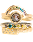 Organic Princess Band - 18ky Gold + Colored Diamonds